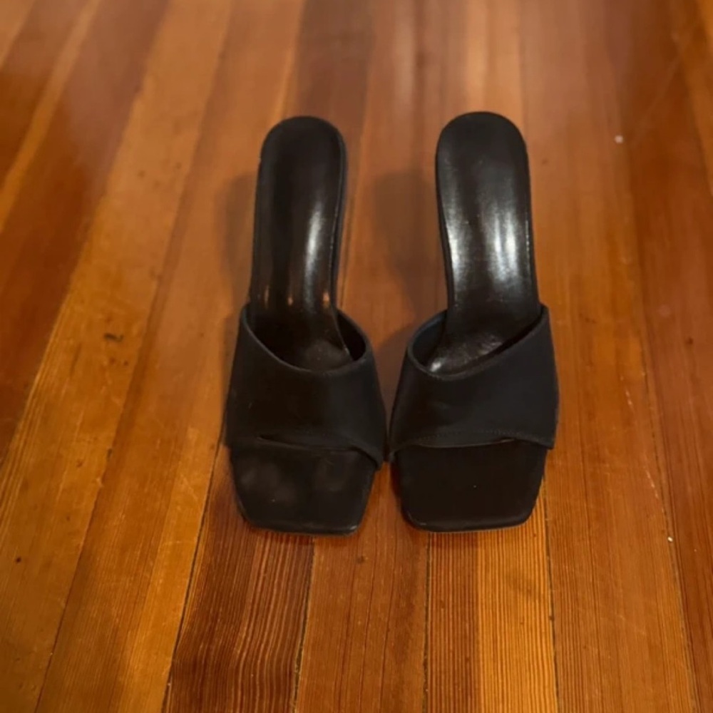 Elegant Black Heeled Mules for Women